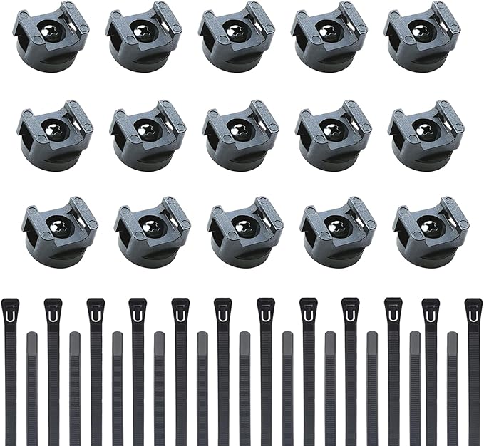 Magnetic Zip Tie Mounts 22mm Compact Cable Holder - Multipurpose Magnetic Wire Management Bases with 30 Reusable Zip Ties, 15 Magnets for Cord Organizer(Damage-Free)
