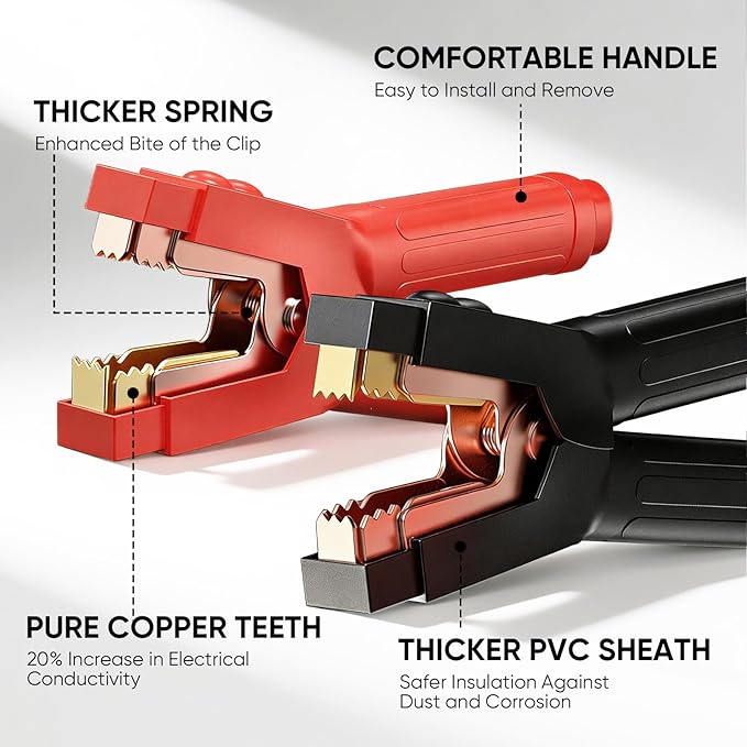 Noone Heavy Duty Jumper Cables, 0 Gauge 25Feet 1000Amp Automotive Booster Cables with Reverse Polarity Protection for Car, SUV and Truck, Jumper Cables Kit with Carry Bag, Gloves, Brushes and Goggles