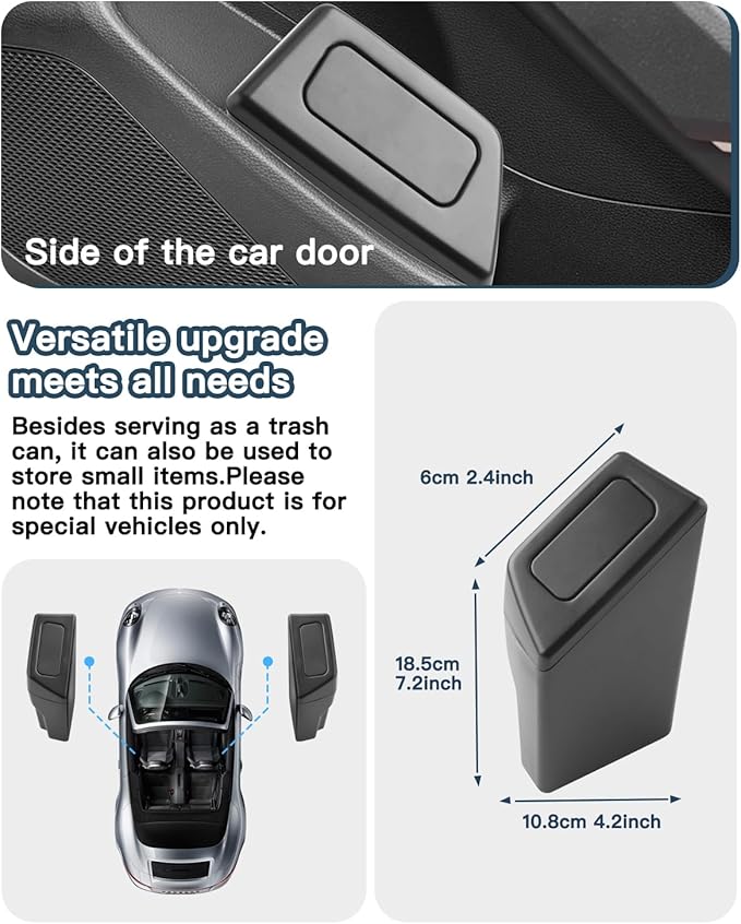 Ruiya Corolla Cross Door Trash Can for Toyota Corolla Cross Accessories Mini Car Trash Bin with Lid for Storage Plastic Garbage Can Compatible with 2022-2026 Toyota Corolla Cross