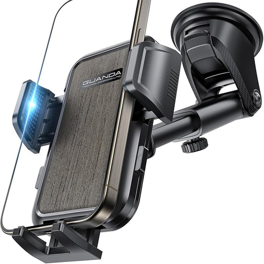 Car Phone Holder Mount [Military Grade Stable], 360° Rotatable Suction Cup Car Phone Mount for Dashboard Windshield ,Truck Cradle Stand for iPhone 17 16 15 Pro Max Samsung All Phone-2026 Upgraded