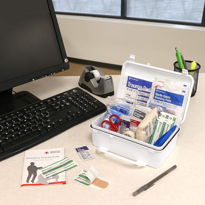First Aid Only 6060 All-Purpose 10-Person Emergency First Aid Kit for Business, Worksite, Home, and Car, 57 Pieces