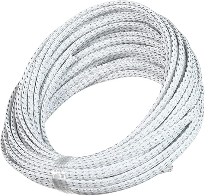 Aicosineg Cable Sleeve Braided Sleeving PET Wire Loom Tubing Cable 32.81ft-1/6inches Wrap Protector for HiFi Audio and Video Headphone Cable Protect Wires from Chewing of Pets Silver