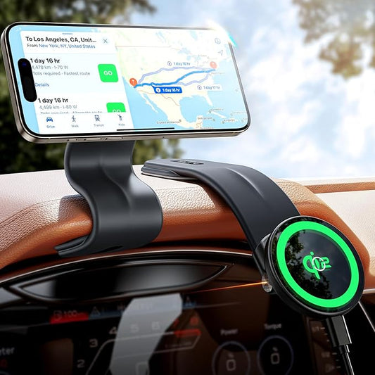 TAZENI for Magsafe Car Mount Charger Magnetic Phone Holder Mount for Car [15W Super Fast Charge] Fit iPhone 16 Wireless [Velcro Memory Metal] Fit iPhone 16/15/14/13/12 Pro Plus Max