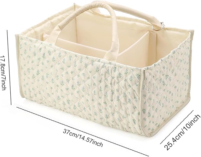 Diaper Caddy Organizer,Cute Floral Nursery Storage Basket,Soft Portable Changing Table Car Caddy Organizer Gift (Blue Floral)