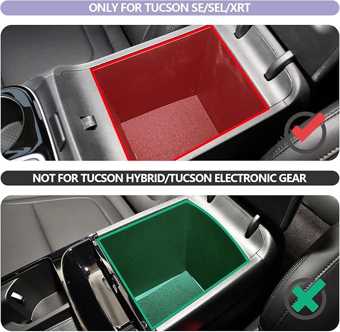 LUWU 2025 2026 Hynudai Tucson Center Console Organizer 2022-2026 Tucson NX4 Armrest Storage 2026 Tucson Console Organizer Tray Tucson SE/SEL/XRT Armrest Organizer 2025 2026 Tucson Accessories (Red)