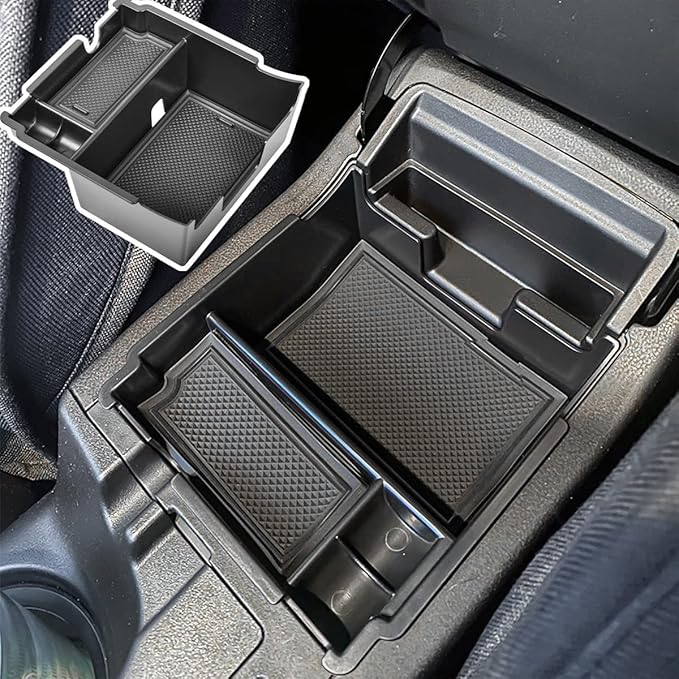 EDBETOS Center Console Organizer Tray Compatible with Subaru Crosstrek 2018-2022 2023 and fits Impreza 2017-2022 2023 Accessories Armrest Secondary Storage Box ABS (Black Trim)