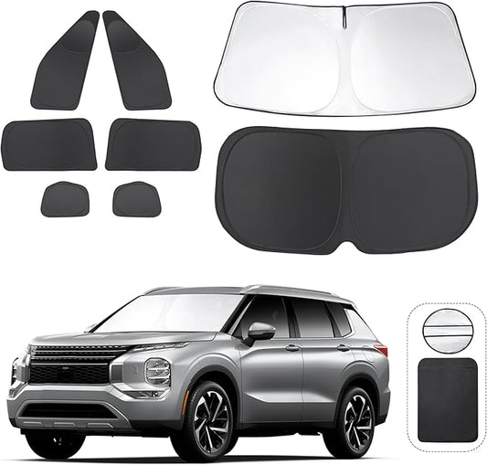 TINGLU Window Shades for Mitsubishi Outlander 2022-2025 2026(NOT for Outlander Sport) Accessories Car Side Full Windows Rear Windshield Sun Shade Camping Sun UV Rays Privacy Protection 8PCS
