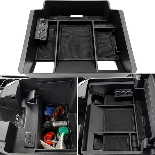JOJOMARK Center Console Organizer Tray fits for 2022-2025 GMC Sierra/Chevy Silverado 1500 Accessories,2024-2025 Silverado/Sierra 2500HD 3500HD (Wireless Charging With Full Console w/Bucket Seats Only)