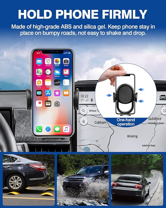 Autorder Car Phone Holder for 2021-2025 2026 Ford Mustang Mach-E Accessories Phone Mount with Dash Organizer 15.5-Inch Screen Cell Phone Automobile Cradles Hands-Free 360° Rotation
