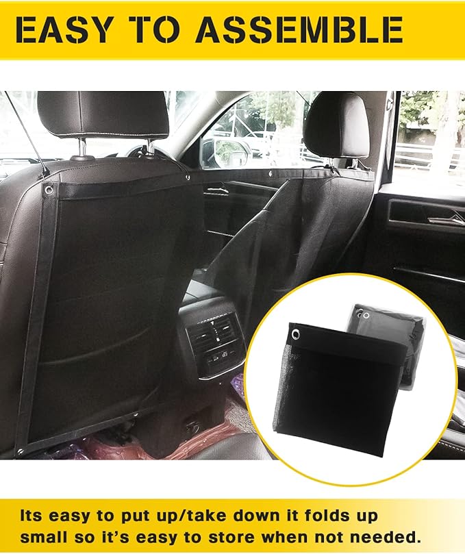 YONGMING SUV Dog Barrier Visible Car Divider for Dogs Easy to Clean Dog Car Accessories Pet Mesh Front Seat Net Universal for SUV,Truck,Vehicle,Automobile