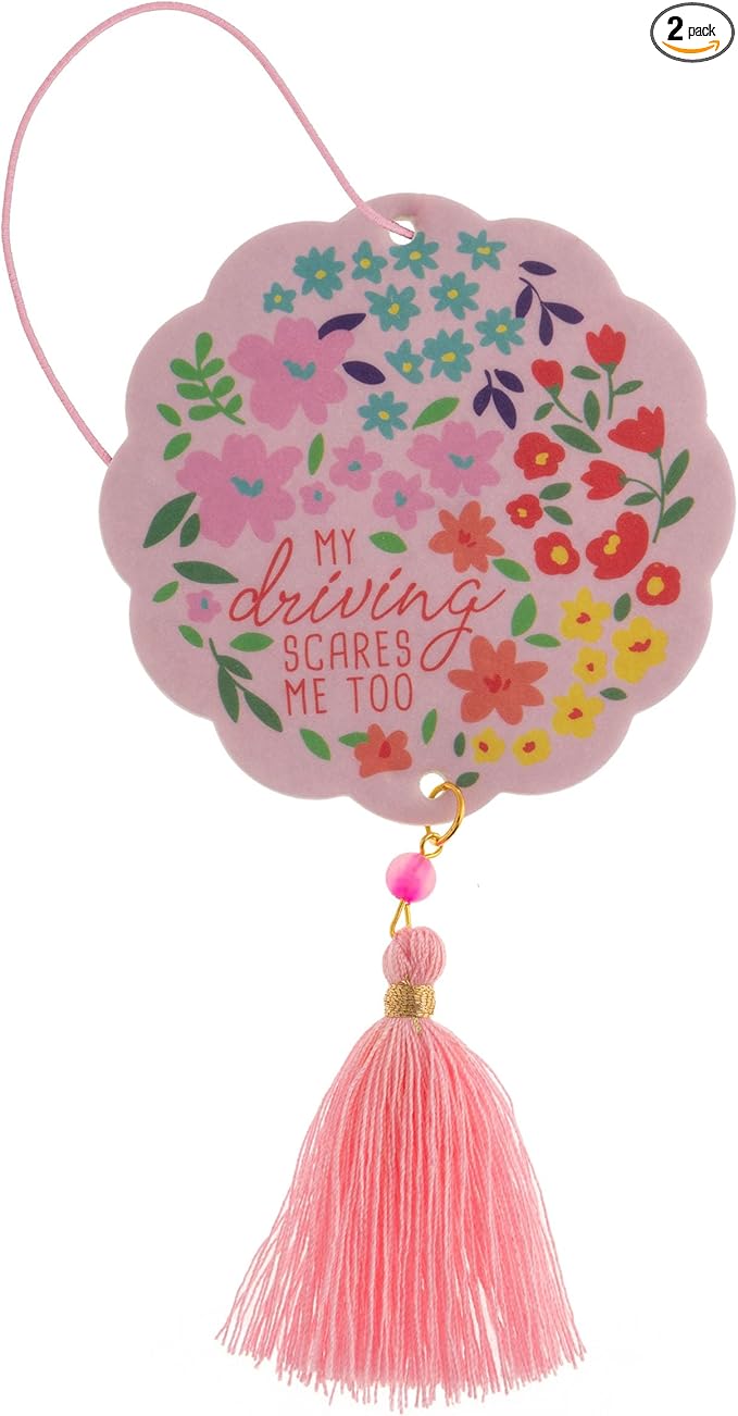 Karma, Essential Oil Air Freshener for Cars Set of 2, Home & Office - Colorful Decorative Hanging Air Freshener with Tassel, My Driving Lavender Scented