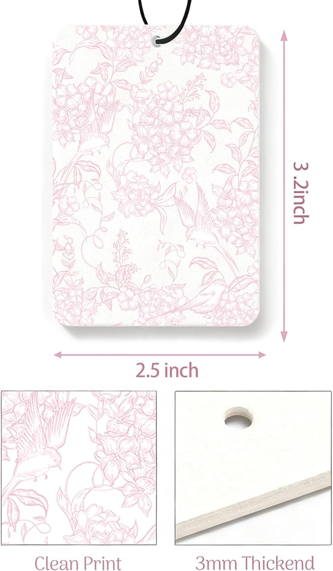 Car Air Freshener Cute Pink Lace Bow Coquette Girly 5pcs Automotive Accessories Car Interior Hanging Scents Mirror Decor for Women Teen Girls