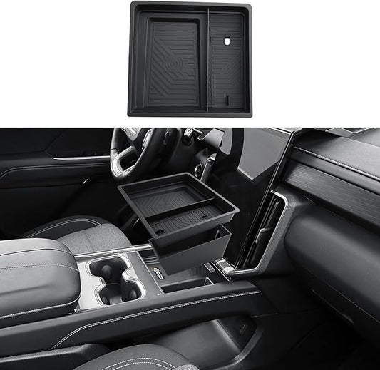 ECOZEN 2026 Acadia Center Console Organizer - For 2024-2026 GMC Acadia Under Screen Organizer Storage Tray - Compatible with 2024-2026 GMC Acadia(Elevation/AT4) Accessories ABS - Not Fit Denali Trim