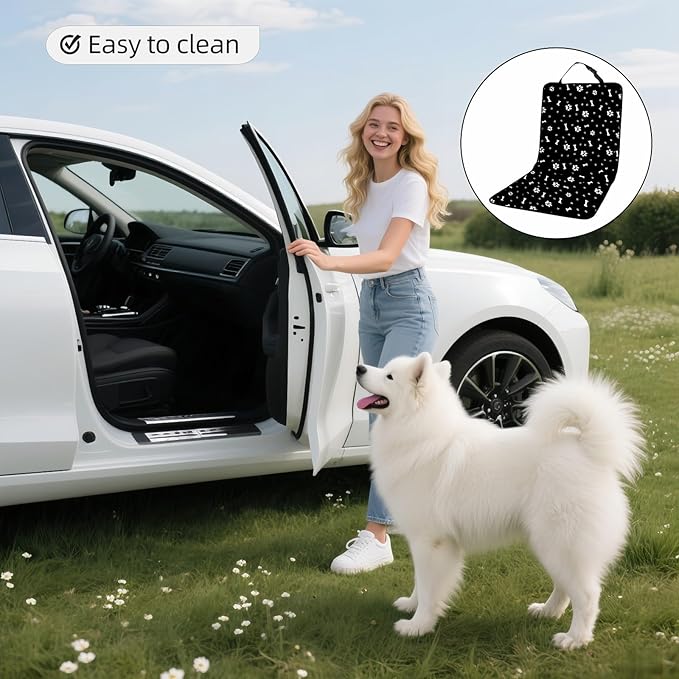 Waterproof Pet Car Seat Cover for Dogs&Cats,Non-Slip Oxford Fabric Hammock,Easy Clean Travel Mat for Front & Back Seat, Adjustable Buckle Design,19.29x17.3 Inch,Heavy Duty Dog Car Seat Protector
