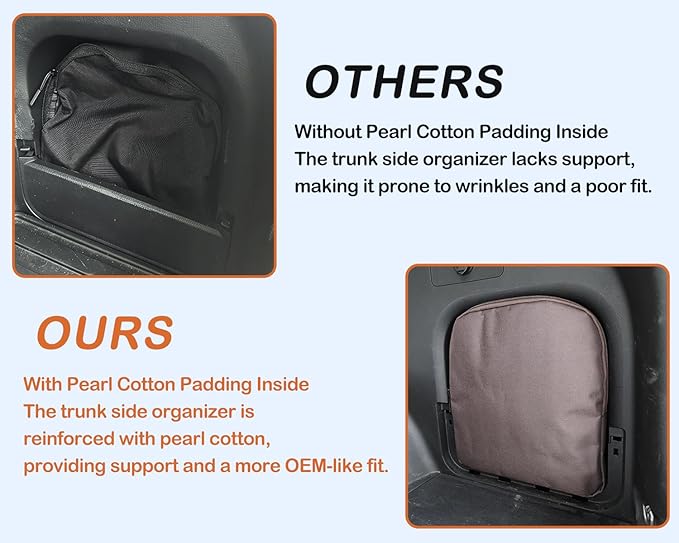 For 2019-2025 Toyota RAV4&RAV4 Hybrid 600D Wear-Resistant Oxford Fabric Trunk Organizer Pocket Bag, Trunk Cubby Storage Bag, Cargo Side Pocket, 5th Gen RAV4 Trunk Upgrade Accessories - Black-Brown