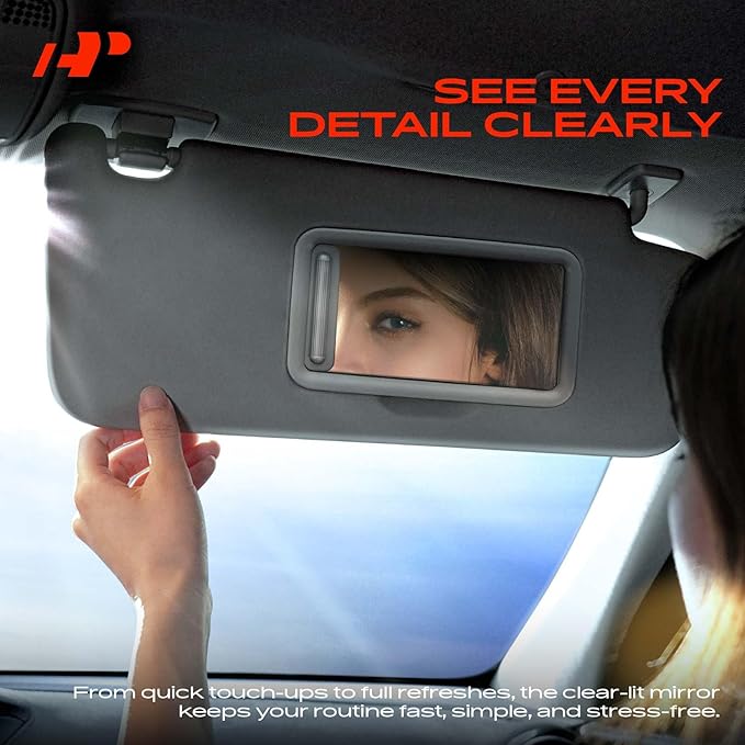 A-Premium Driver Left Side Sun Visor Compatible with Honda Civic 2006 2007 2008 - with Vanity Mirror, Dark Gray Color - Replaces 83280-SNA-A01ZA, 83280SNAA01ZA