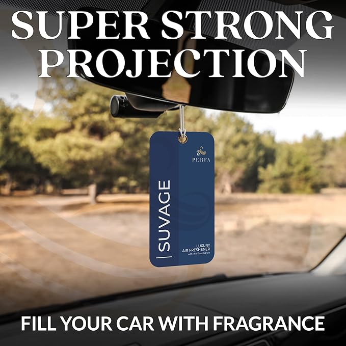 3PCS Savage Disposable Card Car Air Fresheners for Men | Long Lasting Automotive Freshener | Lasts for 2 Weeks | Strong Car Perfume with Odour Eliminating Technology by Perfa