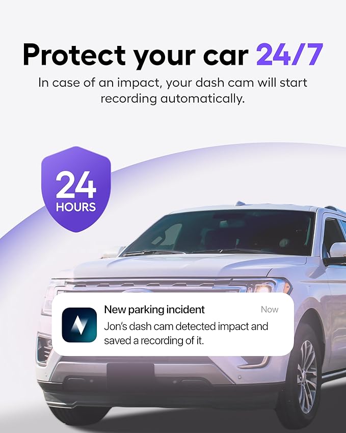 Nexar Beam GPS Dash Cam - Dash Camera for Cars with 32GB SD Card Included Unlimited Cloud Storage 24H Parking Mode Dash Cam for Cars. Wireless Car Camera with 1-Year Nexar Classic App Subscription