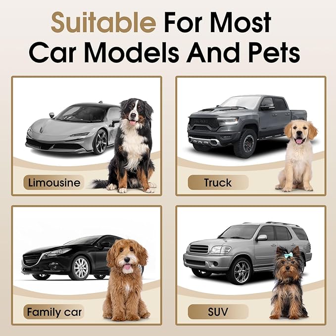 NECKORY 2 Pack Front Seat Dog Cover, Waterproof Dog Car Seat Cover for Dogs, Pet Car Seat Protector Nonslip Scratch-Proof Car Seat Covers for SUV, Trucks & Cars - S, Khaki/Black