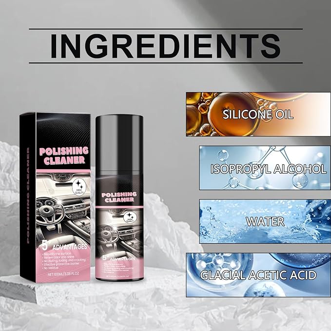 Car Interior Cleaner, 3PCS Polishing Cleaner Detailer Spray for Vehicle Detailing,100ml Multi-Purpose Cleaner, Total Vehicle Interior Detailer Spray Rejuvenation