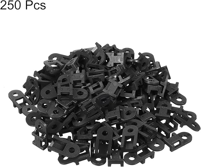 MECCANIXITY 250pcs Cable Tie Base Saddle Type Mount Wire Holder, 0.79"x0.38"x0.2" Wire Clips Organizer Holders Clamps for Electronic Wires, Black 0.16"Dia