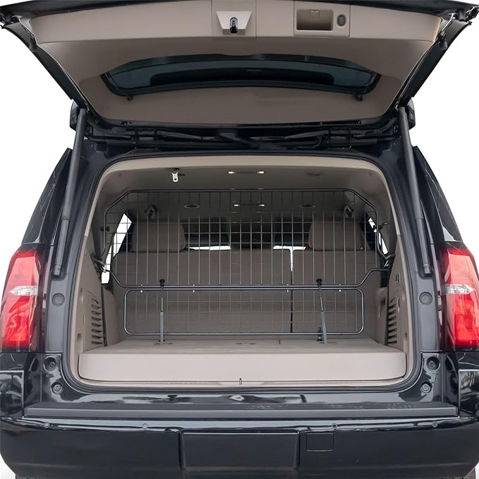 TRAVALL Compatible with Chevrolet Tahoe (2014-2020) Dog Car Barrier Guard Custom Fit Heavy Duty Steel Mesh Trunk Divider Safety Travel Premium Luggage Cargo Barrier Backseat Protection