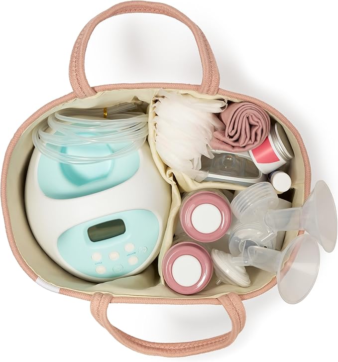 Natemia Baby Diaper Caddy Organizer - Baby Shower Basket for Gifts - Nursery Storage for Diapers, Wipes, Breast Pump - Portable Organizer and Gift Bag - Newborn Essentials