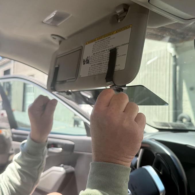 Glare Guard Professional-Grade Polarized Sun Visor Extender – Anti-Glare Sun Glare Blocker for Car Windshields, Adjustable Clip-On UV400 Tinted Visor Extension for Cars, Trucks & SUVs