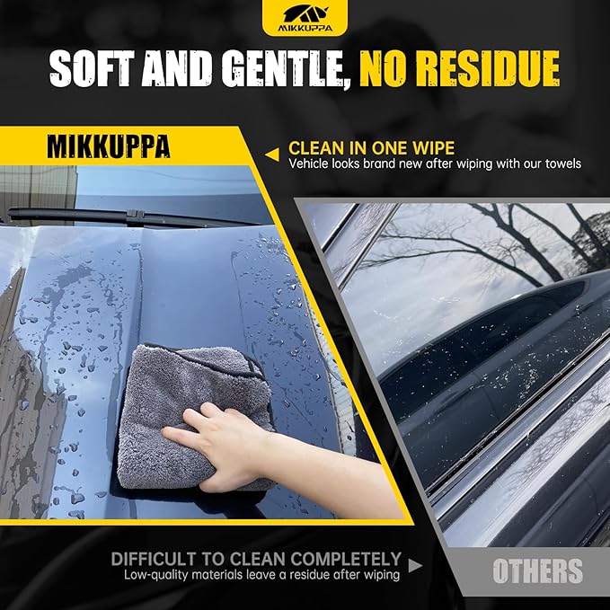 MIKKUPPA Microfiber Towels for Cars - 2-Pack 36"x24" Extra Large Car Drying Towel with Twisting Yarn Technique, Ultra Absorbent Scratch-Free Twisted-Loop Car Wash Towels with Interior Detailing Brush