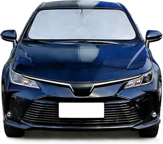 for Toyota Corolla 1990-2025 Windshield Sun Shade, Front Window Sunshade for 2022 Corolla Prius Yaris Sienna Toyota C-HR 2018-2023 Custom Fit Windshield Cover Sun Visor 210T Reflective Car Accessorie