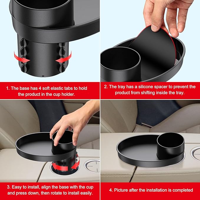 Asixxsix Car Seat Snack Tray, Travel Tray for Kids Car Seat, Stroller, Booster and Anywhere with Cup Holder, Cup Holder Tray for Snacks, Car Seat Tray for Kids Travel, Toddler Road Trip