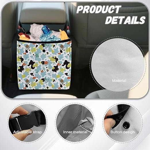 Car Trash Can Leakproof Trash Bin Car Garbage Can Hanging Water-Resistant Collapsible Auto Trash Bag Car Accessories for Women, Colored Cowhide Print
