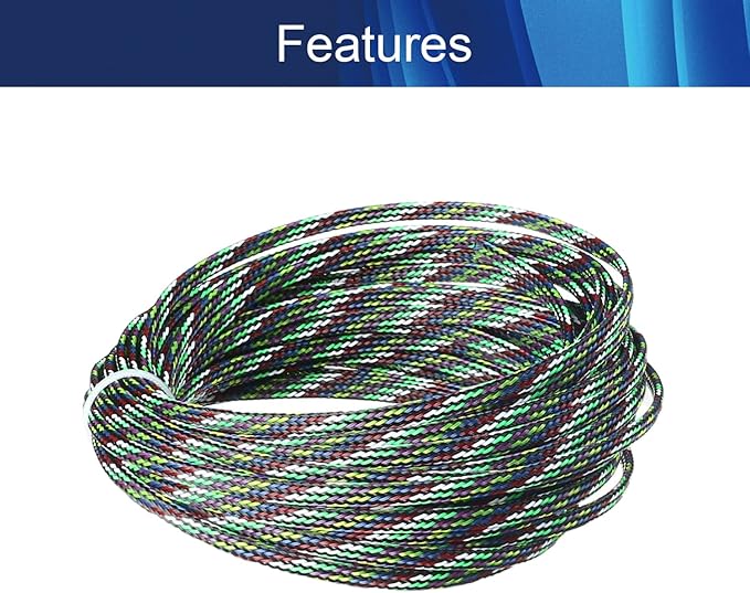 Aicosineg Cable Sleeve Braided Sleeving PET Wire Loom Tubing Cable 32.81ft-1/6inches Wrap Protector for HiFi Audio and Video Headphone Cable Protect Wires from Chewing of Pets Multicolor