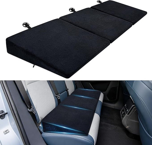 JZHLLA Car Seat Wedge Cushion 3Pcs, Comfortable Car Back Seat Gap Filler to Level Car Backseat, Automotive Foam Wedge Pad for Travel Truck Camping Office & Napping, Black