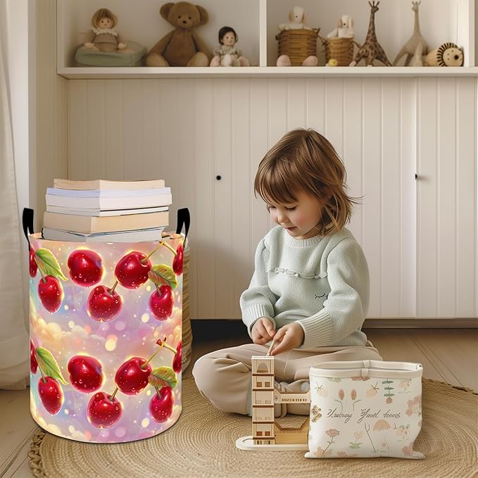 Vintage Tractor Laundry Basket Hamper 19.7"x15.8", Countryside Foldable Waterproof Oxford Clothes Storage Bucket for Room Bathroom Bedroom Nursery Decor, Toy Organizer Bins Gifts for Kids Boys Girls