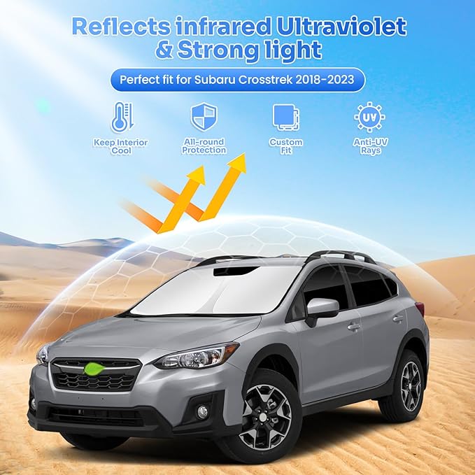 Canvcle Window Shades for 2018-2023 Subaru Crosstrek Accessories Windshield Sun Shade Side Rear Window Covers Sunshade Sun Visor Shield Privacy Protection for Camping Keep Vehicle Cool Black 8PCS