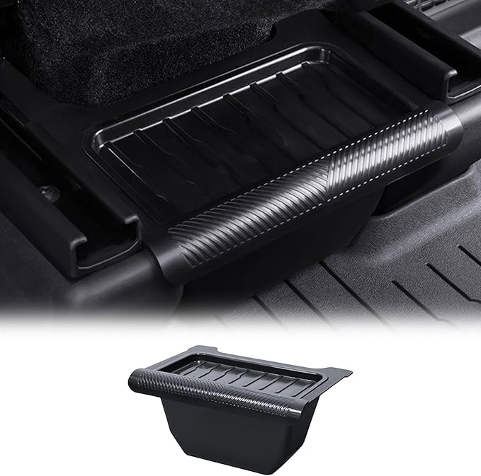 Rear Center Console Floor Storage Box for Tesla Model Y Juniper 2025 2026 Storage or Organizer 2nd Row Center Console Rubbish Bin Can TPE Material