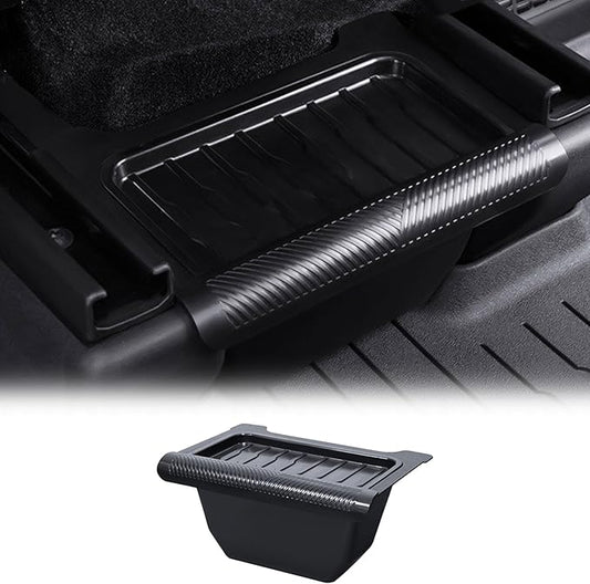 Rear Center Console Floor Storage Box for Tesla Model Y Juniper 2025 2026 Storage or Organizer 2nd Row Center Console Rubbish Bin Can TPE Material
