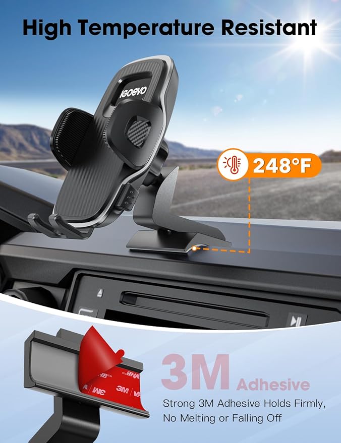 Upgraded Tacoma Phone Mount for Toyota Tacoma 2016-2023, 3rd Gen Dashboard Clip Cell Phone Cradle, Adjustable Stand, Suitable for Most Smartphones