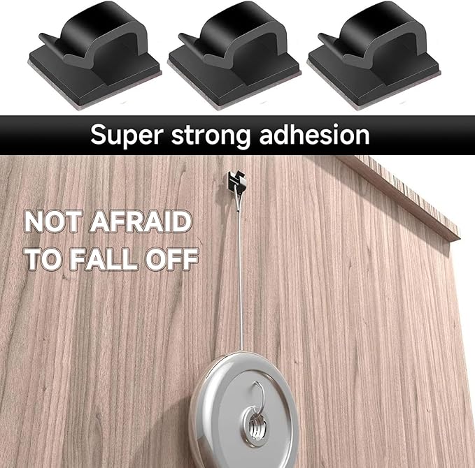 3/4 in Adhesive Cable Clips, 120pcs Outdoor Light Clips, Cord Clips, Sturdy Wire Clips, Finisher Wire Clamp for Home, Car, Office Wire Management Clips (Black, 3/4"-120PCS)