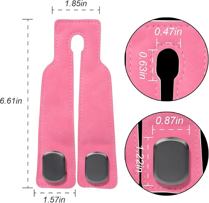 Car Seat Hooks for Headrest, Car Purse Hook & Back Storage Hook, Zinc Alloy & Suede Material Heavy Duty Car Hooks for Purses and Bags,Universal Fit for Most Vehicles (Pink-2 Pack)