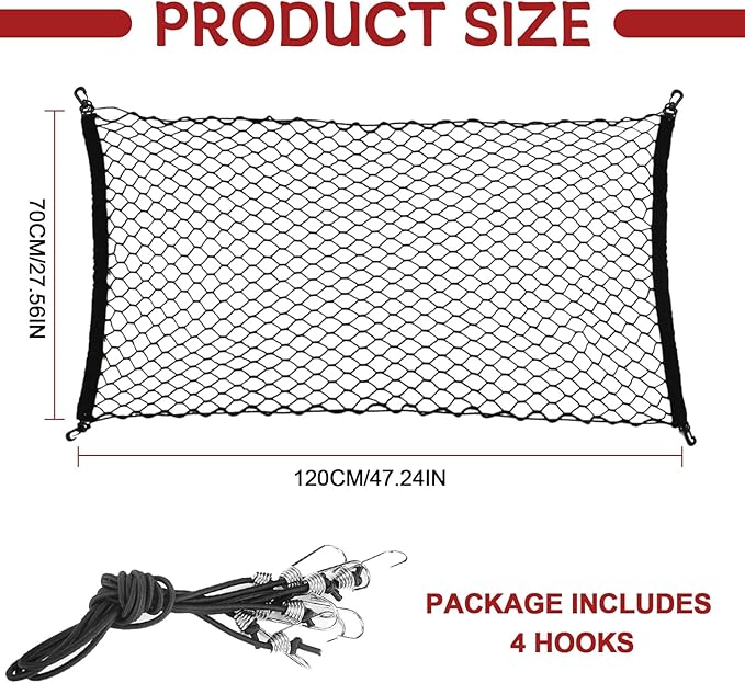 vvag Universal Adjustable Dog Car Barrier for SUVs Trucks,Easy-Install Mesh Pet Divider & Backseat Safety Net for Travel