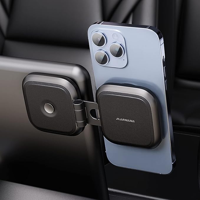 Phone Mount for Tesla Model 3 Model Y, Strong Magnetic Designed for MagSafe Car Mount Phone Holder for Tesla Screen Monitor, Invisible Foldaway Tesla Accessories for iPhone 12/13/14/15 Series