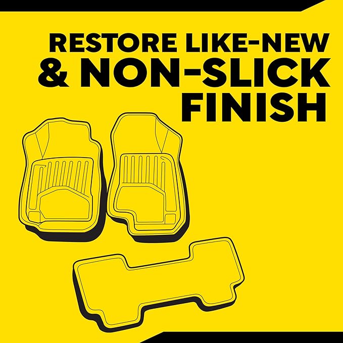 Meguiar’s Quik Solutions All-Weather Floor Mat Kit,All Weather Floor Mat Cleaner and Car Mat Protectant that Deep Cleans & Restores a Like-New Non-Slick Finish,Includes Drill Attachment, Kit