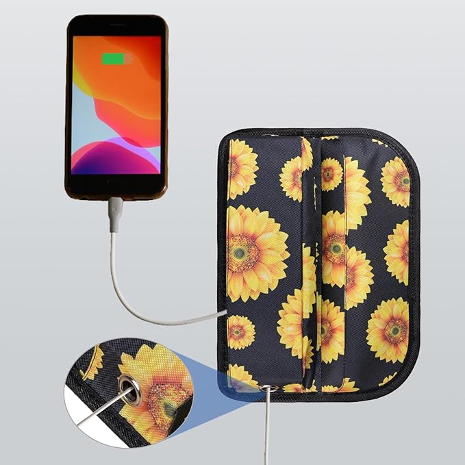 Universal Fit Car Seat Gap Filler Organizer Front Seat Set Divider Crevice Pockets Storage Box Auto Interior,Prevent from falling through gaps,Holds Glasses Phone key (2, Sunflower pattern)