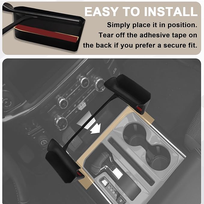 Muslogy Center Console Organizer Compatible with 2021-2025 2026 Ford F150 Accessories Hanging Storage Box Console Left & Right Phone Pocket Gear Shift Side Organizer