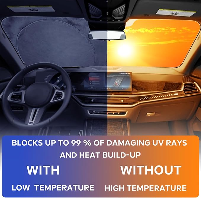 Windshield Sun Shade Foldable Sunshade for 2024 X3 SUV Windshield Cover Custom-fit 2023 2022 2021 2020 2019 2018 BMW X3 UV Relfective Sun Visor Protector