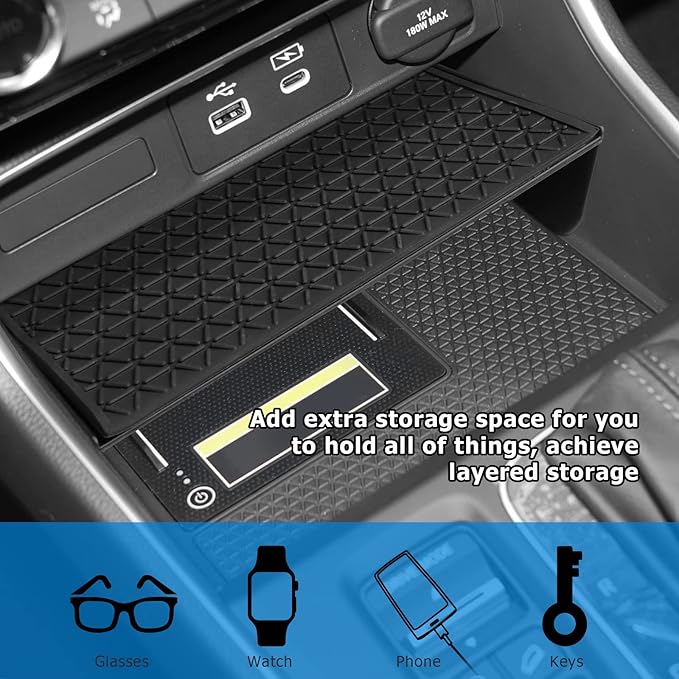 MARCHFA Center Console Organizer Tray Compatible for 2026 Honda CRV CR-V Accessories 2025 2024 2023 Console Storage Box Holder Insert (Console Tray)