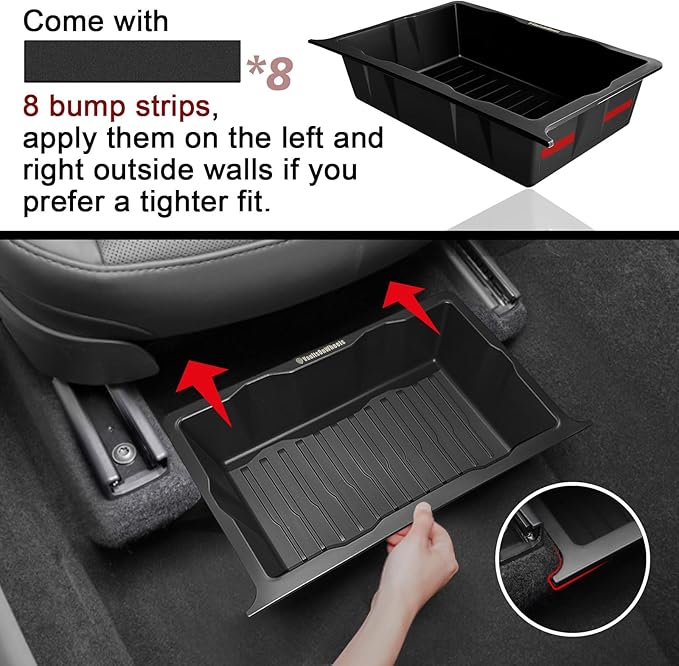 VaultsOnWheels Under Seat Storage Box Fit for 2020-2025 Tesla Model Y Accessories, Console Organizer Tool Box Custom Fit Detachable Underseat Organizer (NOT for Juniper)