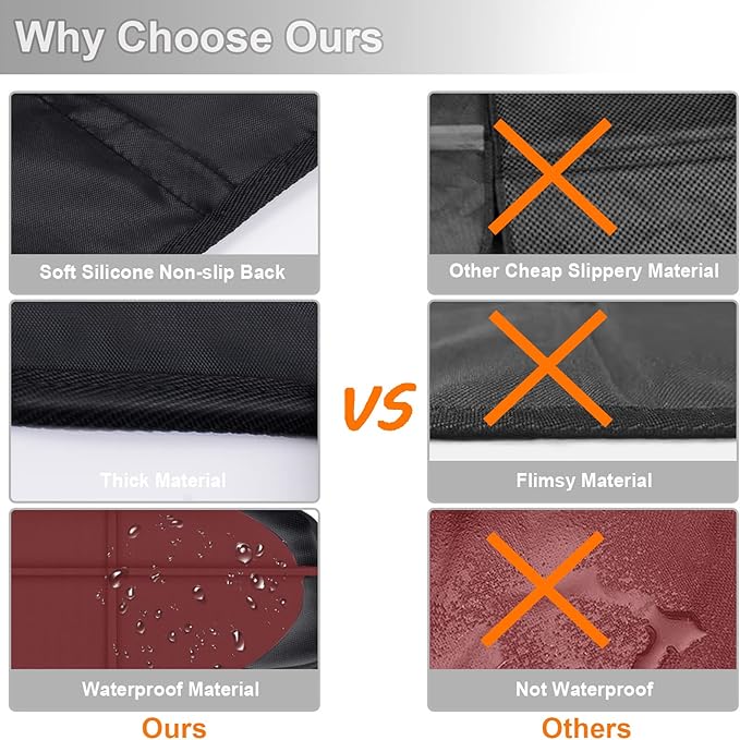 XHYANG Car Seat Protector,2 Pack Automotive Seat Protectors Baby Carseat Pad Waterproof Durable 600D Fabric for Child Baby Car Seat Mat Vehicle Pet Cover 2 Storage Pockets (Wine Red)